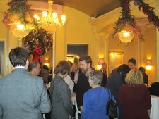 Andrew Haigh greets Charlotte Rampling at the afternoon tea